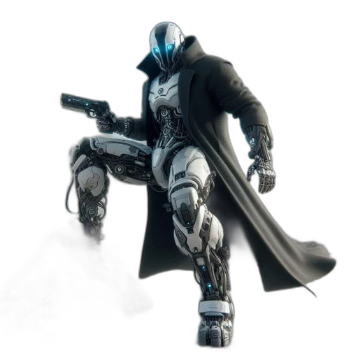 robot, weapon, jacket, sword transparent PNG cut-out