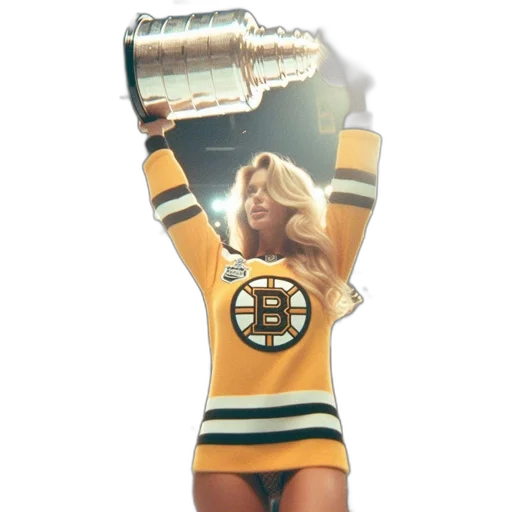 woman, boston, bruins, jersey transparent PNG cut-out