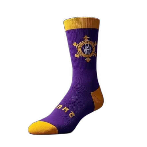 purple, gold, socks, logo transparent PNG cut-out