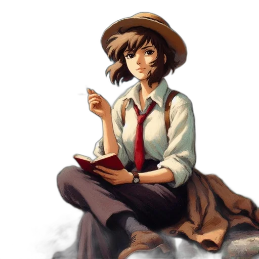 hat, staff, concept art, anime transparent PNG cut-out