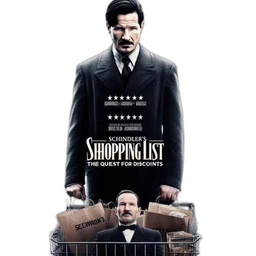 concept art, poster, schindler, shopping transparent PNG cut-out