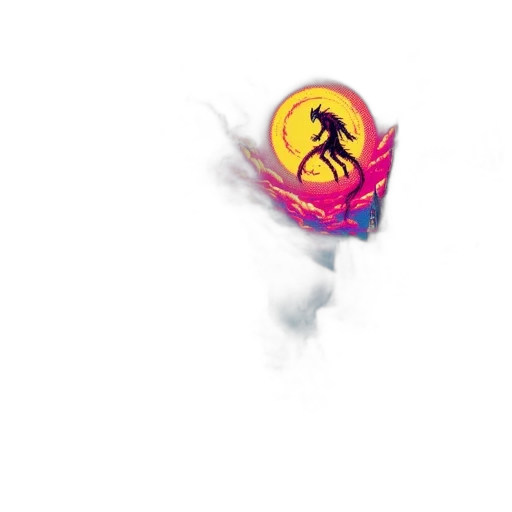 dragon, umbrella, flower, staff transparent PNG cut-out