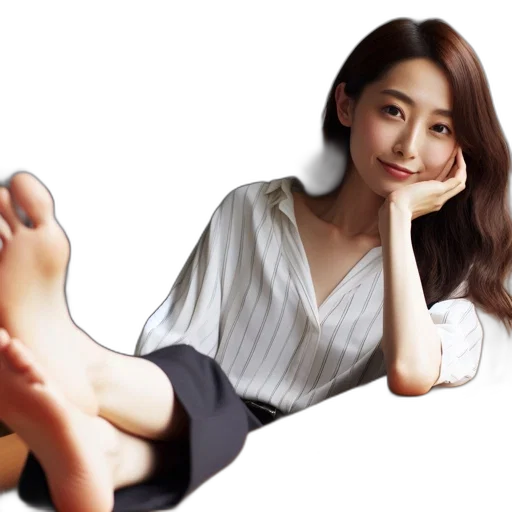 shoes, photorealistic, woman, rests transparent PNG cut-out