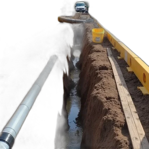 construction, site, trench, dug transparent PNG cut-out