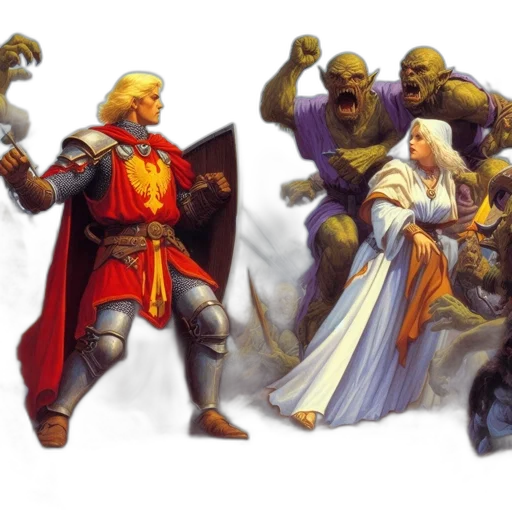 concept art, fantasy art, comic book art, pixel art transparent PNG cut-out