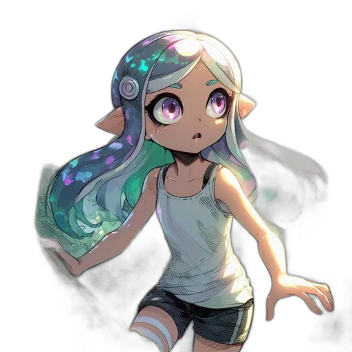 staff, hair, dress, creature transparent PNG cut-out