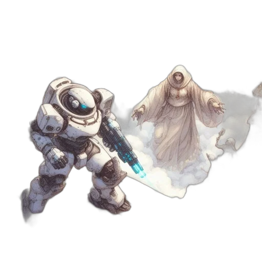 robot, weapon, creature, sword transparent PNG cut-out