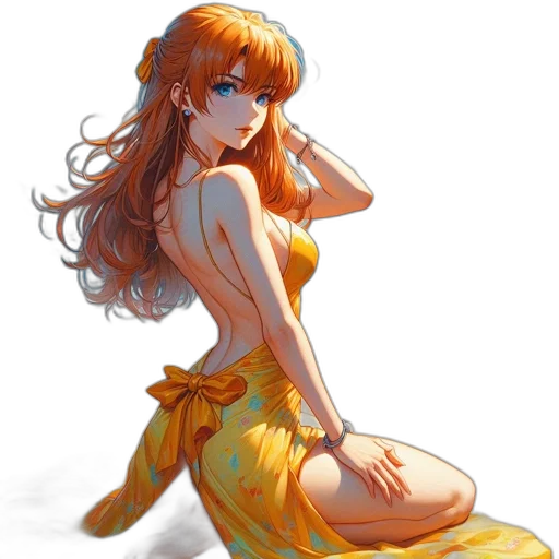 dress, staff, jewelry, fantasy art transparent PNG cut-out