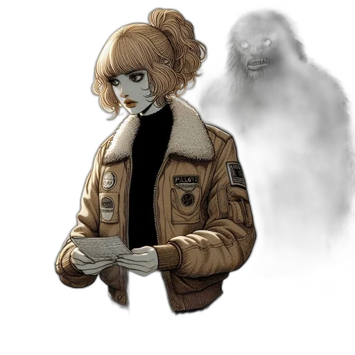 jacket, creature, mask, hair transparent PNG cut-out