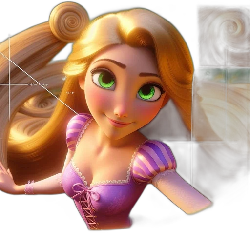 dress, face, 3d render, concept art transparent PNG cut-out