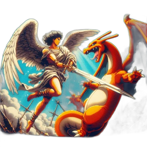 dragon, sword, fantasy art, concept art transparent PNG cut-out