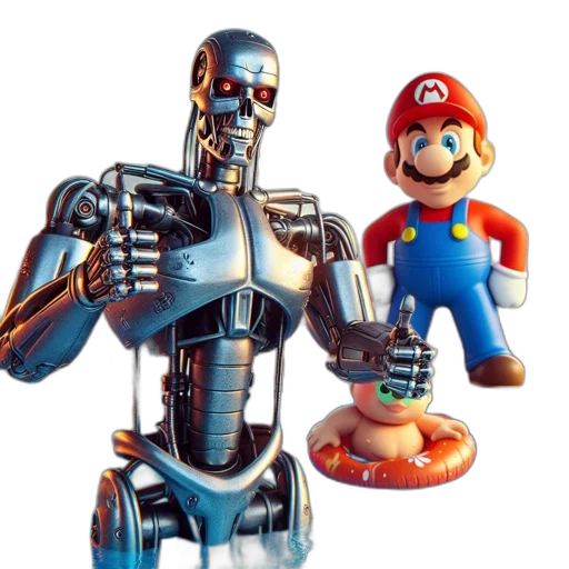 robot, weapon, 3d render, concept art transparent PNG cut-out