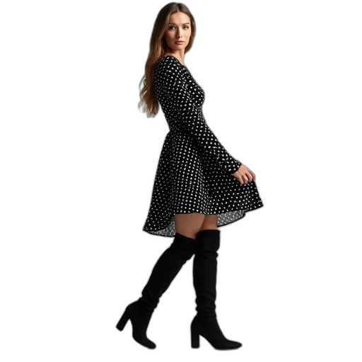 dress, shoes, monochrome, woman transparent PNG cut-out