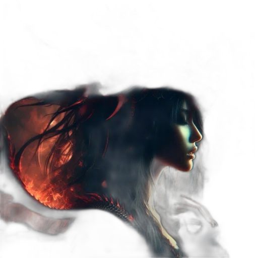 dragon, face, mask, hair transparent PNG cut-out