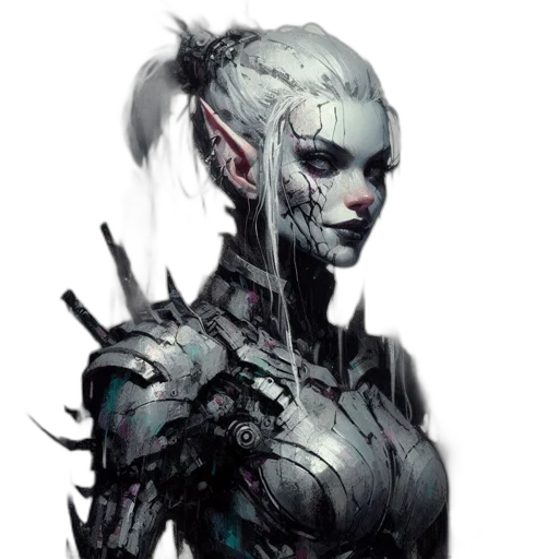 robot, face, concept art, cyberpunk transparent PNG cut-out