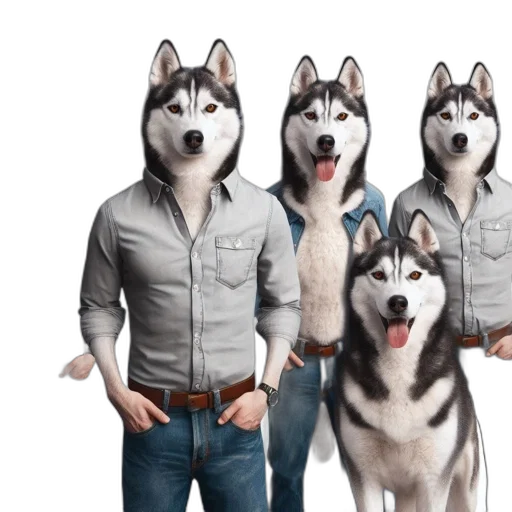animal, mask, jacket, staff transparent PNG cut-out