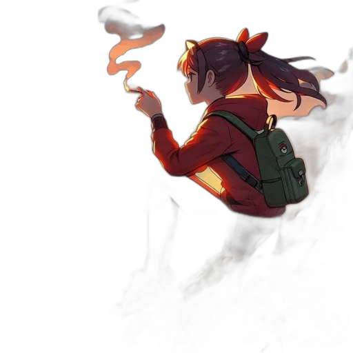 dragon, weapon, staff, jacket transparent PNG cut-out
