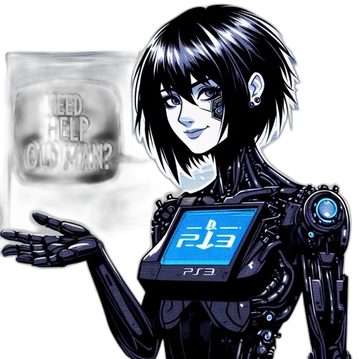 robot, cyberpunk, concept art, pixel art transparent PNG cut-out