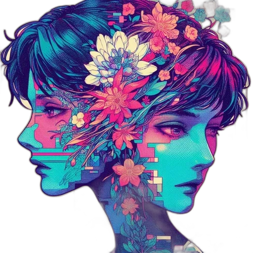 face, flower, crown, mask transparent PNG cut-out