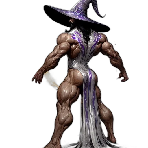 staff, creature, dress, hat transparent PNG cut-out