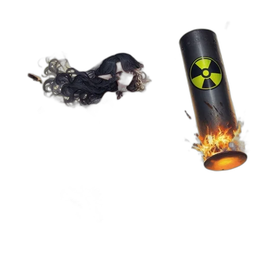 hair, weapon, staff, bottle transparent PNG cut-out
