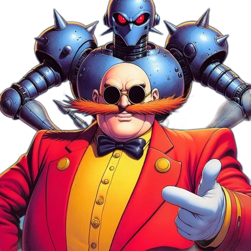 robot, concept art, comic book art, bald transparent PNG cut-out
