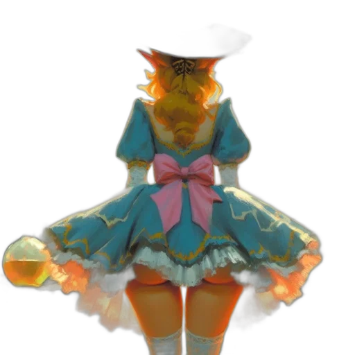 dress, robot, crown, staff transparent PNG cut-out