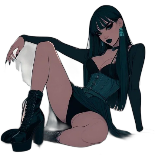 dress, anime, concept art, pixel art transparent PNG cut-out