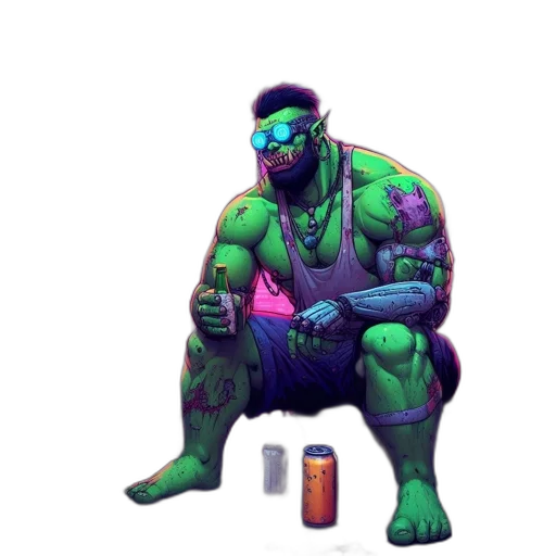 bottle, robot, creature, jacket transparent PNG cut-out