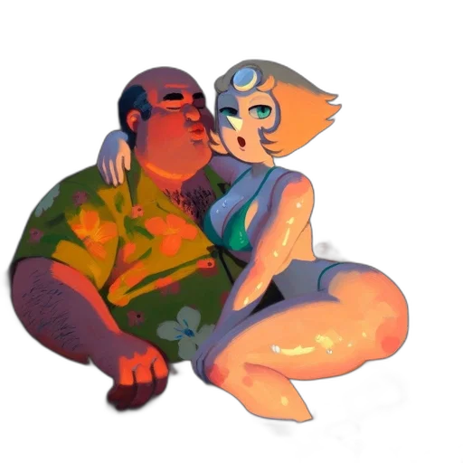 concept art, watercolor, pixel art, vaporwave transparent PNG cut-out