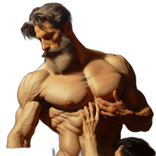 face, concept art, photorealistic, comic book art transparent PNG cut-out