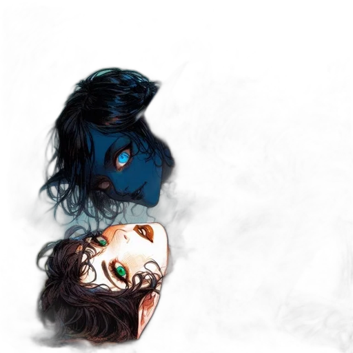 mask, hair, concept art, photorealistic transparent PNG cut-out
