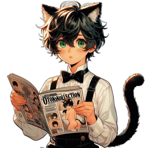 staff, animal, anime, pixel art transparent PNG cut-out