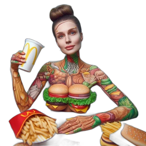 food, dress, jewelry, photorealistic transparent PNG cut-out