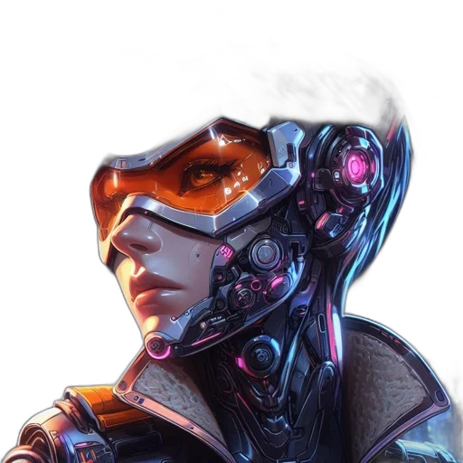 robot, face, mask, jacket transparent PNG cut-out