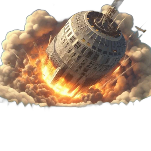 weapon, building, concept art, 3d render transparent PNG cut-out