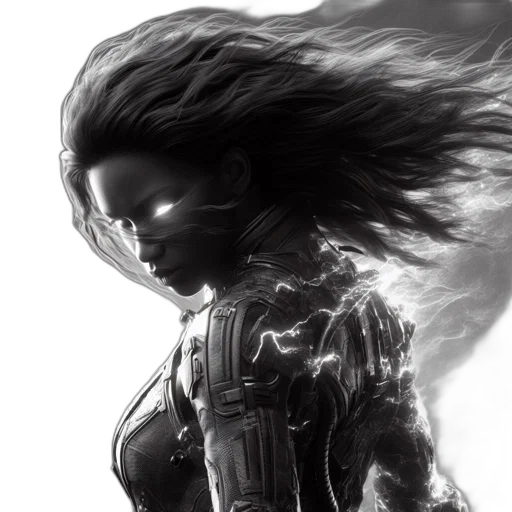 hair, comic book art, concept art, cyberpunk transparent PNG cut-out