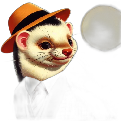 hat, animal, staff, creature transparent PNG cut-out