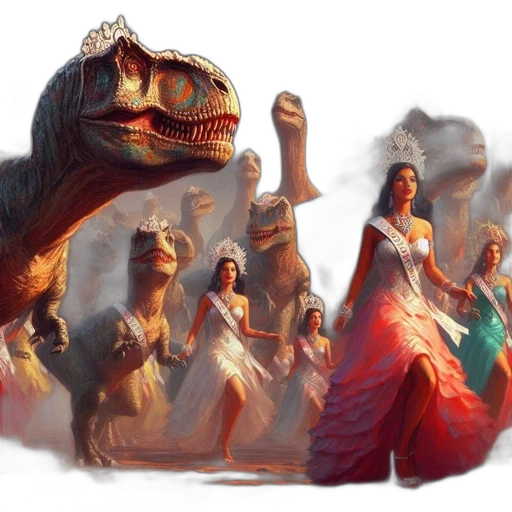 dragon, creature, crown, dress transparent PNG cut-out
