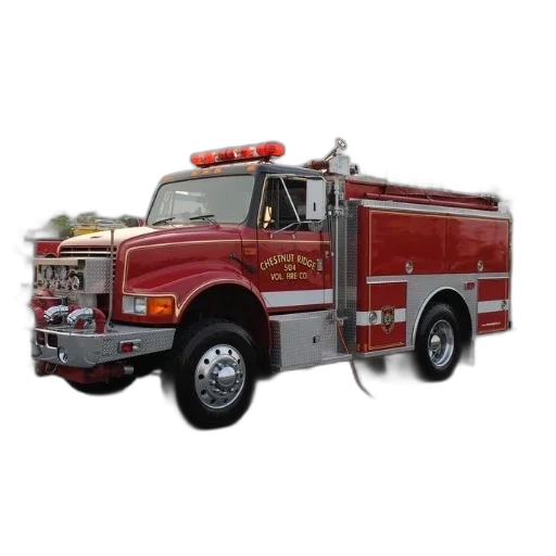 3d render, red, fire, truck transparent PNG cut-out