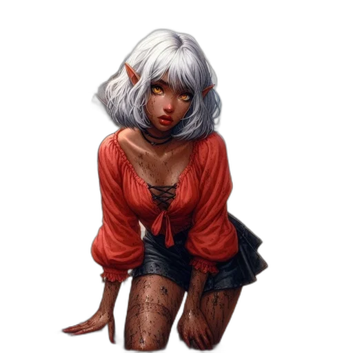 face, dress, staff, fantasy art transparent PNG cut-out