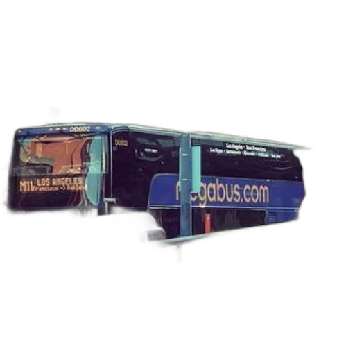 megabus, parked, side, building transparent PNG cut-out