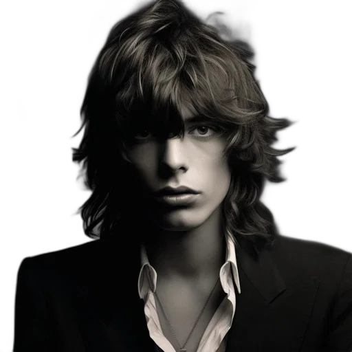 hair, face, jacket, photorealistic transparent PNG cut-out
