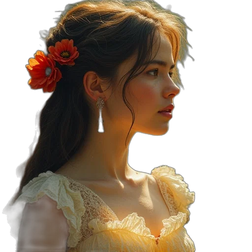 dress, crown, jewelry, face transparent PNG cut-out
