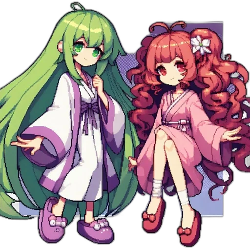 dress, pixel art, anime, concept art transparent PNG cut-out