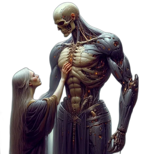 robot, creature, concept art, cyberpunk transparent PNG cut-out