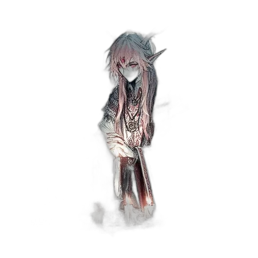 creature, dress, staff, hair transparent PNG cut-out
