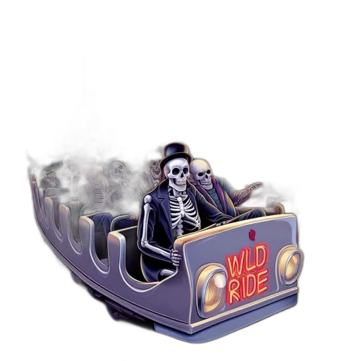 car, crown, concept art, neon-lit transparent PNG cut-out