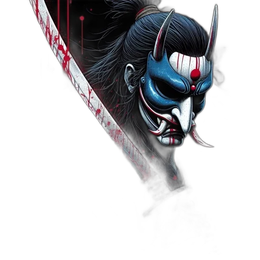 mask, sword, weapon, comic book art transparent PNG cut-out