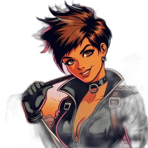 jacket, weapon, face, staff transparent PNG cut-out